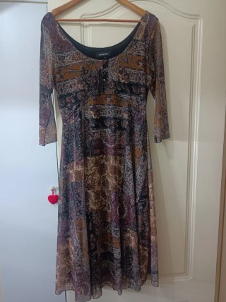 Vestido Desigual Midi Estampado Talla L