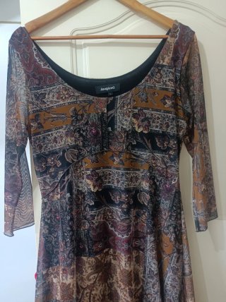 Vestido Desigual Midi Estampado Talla L