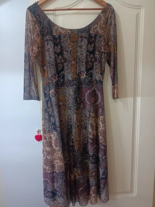 Vestido Desigual Midi Estampado Talla L