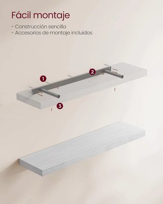 Estante Flotante 80x20 cm Blanco VASAGLE LWS028W44