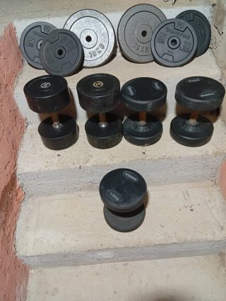 Set de 5 Mancuernas y Discos de Pesas