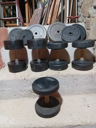 Set de 5 Mancuernas y Discos de Pesas