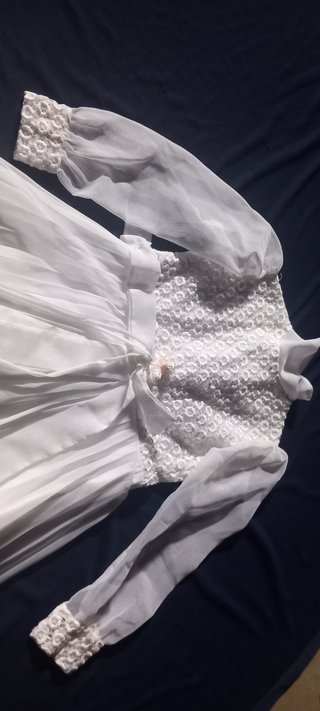 Vestido blanco largo, primera Comunión
