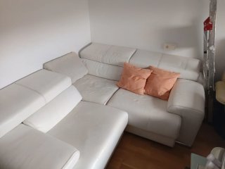 Sofá de Cuero Blanco