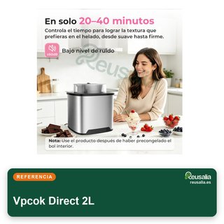 Máquina hacer helados 2L acero inoxidable