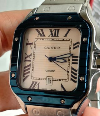 Reloj Cartier Plateado y Azul
