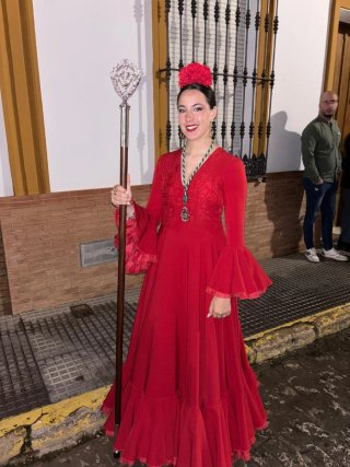 Traje de flamenca rojo talla 38