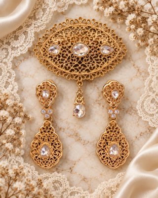 Conjunto de Pendientes y Broche