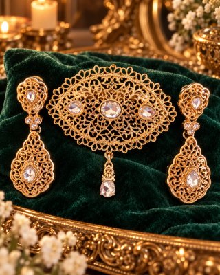 Conjunto de Pendientes y Broche