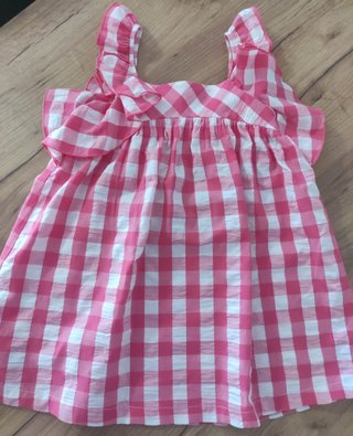 Vestido infantil cuadros rosa