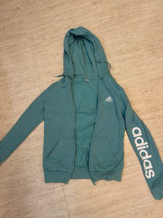 Chaqueta Adidas con capucha color verde azulado