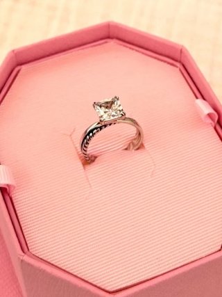 Anillo Moissanite Plata 925 Princesa