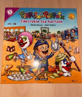 Pirritx eta Porrotx Tiderrekin tea hartzen liburua