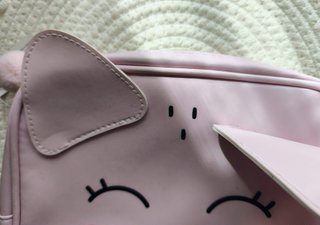 Neceser Kawaii Gato Rosa Cremallera Pom Pom