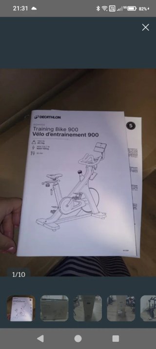 Bicicleta estática nueva con su caja