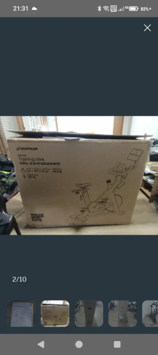 Bicicleta estática nueva con su caja