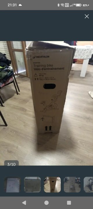 Bicicleta estática nueva con su caja