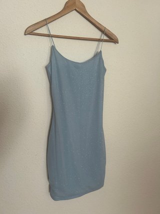 Vestido azul brillante tirantes