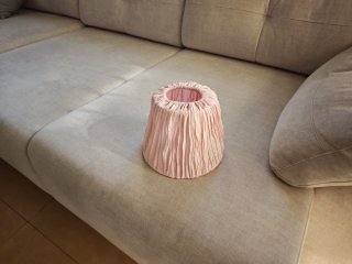 Pantalla lámpara mesita, rosa plisada 20cm diámetr