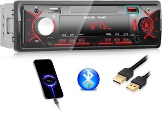 Radio 1 DIN Bluetooth con doble USB y FM
