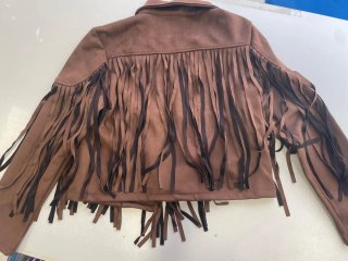 Chaqueta corta ante sintético flecos