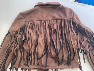 Chaqueta corta ante sintético flecos