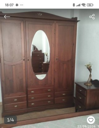 Dormitorio completo color cerezo madera maciza