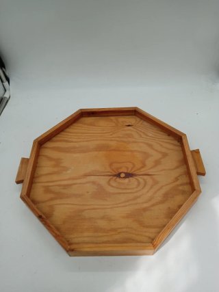 Vassoio legno ottagonale 35x35 cm