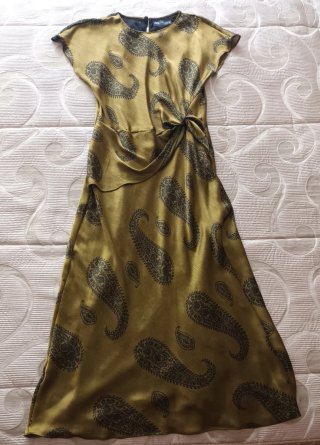 Vestido Zara Verde Talla XL Paisley