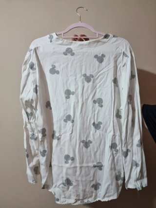 Camisa Blanca Estampado Mickey Mouse
