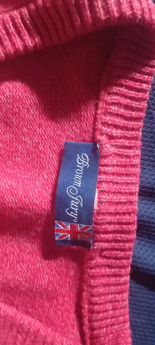 Jersey Rojo con coderas beige