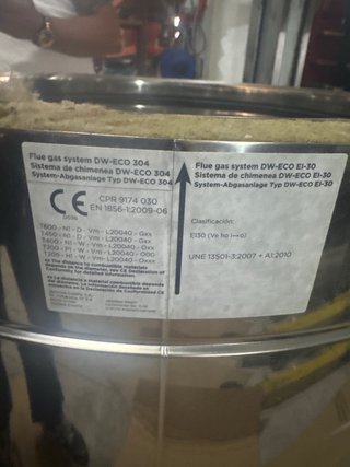 Tubo de chimenea aislado doble pared