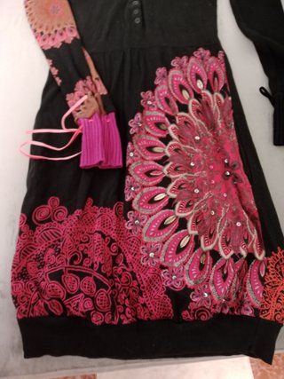 Vestido Desigual Negro Talla XS
