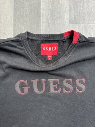 Felpa Guess Nera Logo Taglia M Cotone