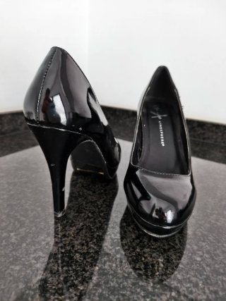 Zapatos de Tacón Charol Negro Atmosphere Talla 38