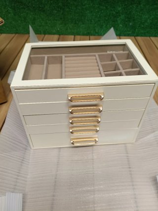 Songmics Organizador Joyero 5 Cajones Blanco
