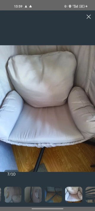 Sillón / tumbona Colgante Tela y Metal Gris