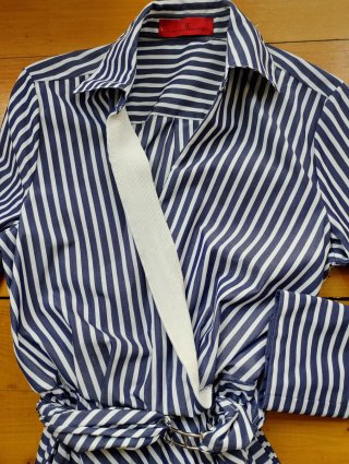 Vestido Carolina Herrera Rayas Azul/Blanco