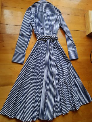 Vestido Carolina Herrera Rayas Azul/Blanco