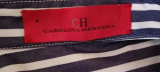 Vestido Carolina Herrera Rayas Azul/Blanco