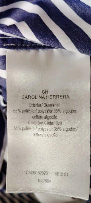 Vestido Carolina Herrera Rayas Azul/Blanco
