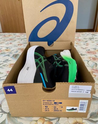 Zapatillas ASICS GT 1000 13 Negras y Verdes T44