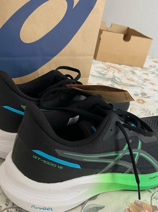 Zapatillas ASICS GT 1000 13 Negras y Verdes T44