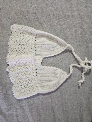 Top Blanco de Algodón Hecho a Mano