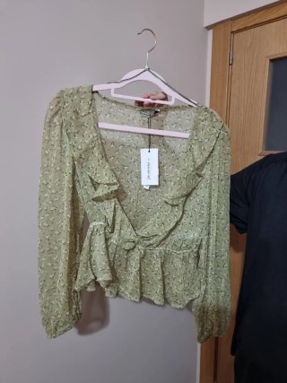 Blusa Transparente Stradivarius Verde
