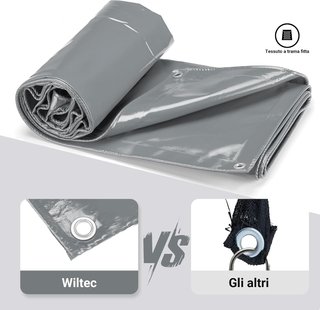 Telone occhiellato grigio 4 x 7 m resistente alle