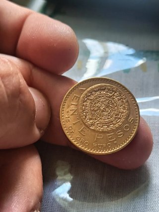 Moneda de Oro Mexicana 1919,20 pesos aztecas