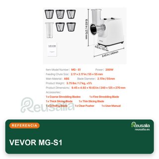 VEVOR rallador eléctrico 5 en 1 200W