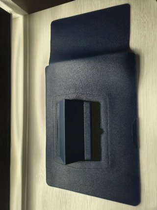 Funda de Piel Sintética Azul Marino Portátil 17"
