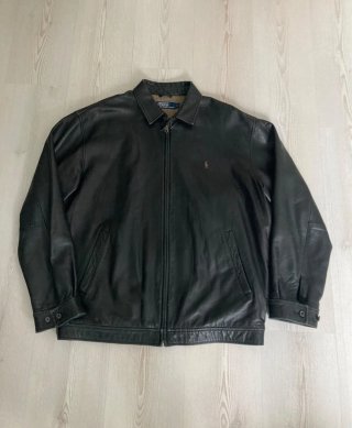 Chaqueta Cuero Ralph Lauren Negra Talla L